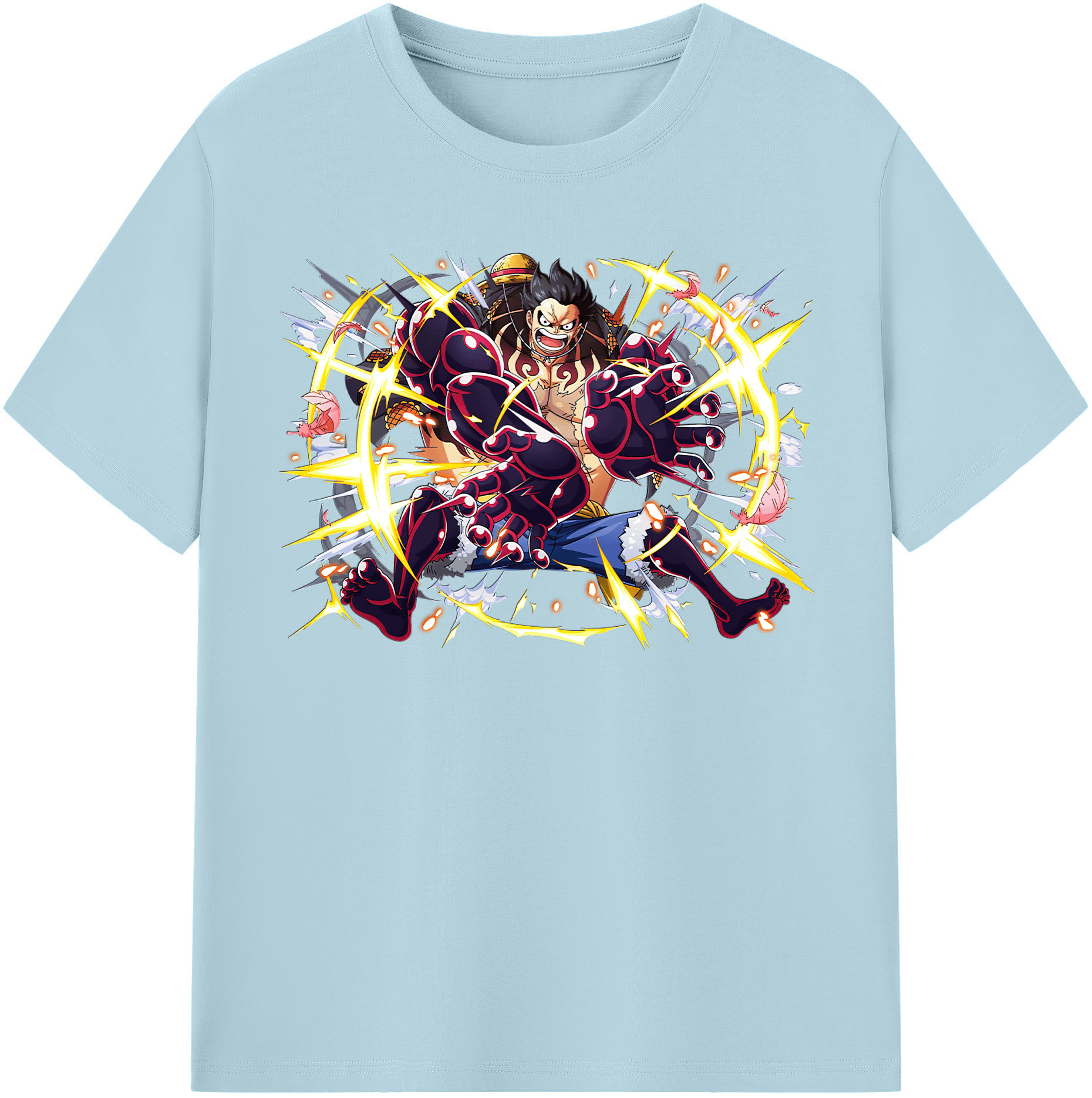 ワンピース モンキー・D・ルフィ ONE PIECE Monkey D. Luffy 綿100％半袖Tシャツ（フロントプリント）